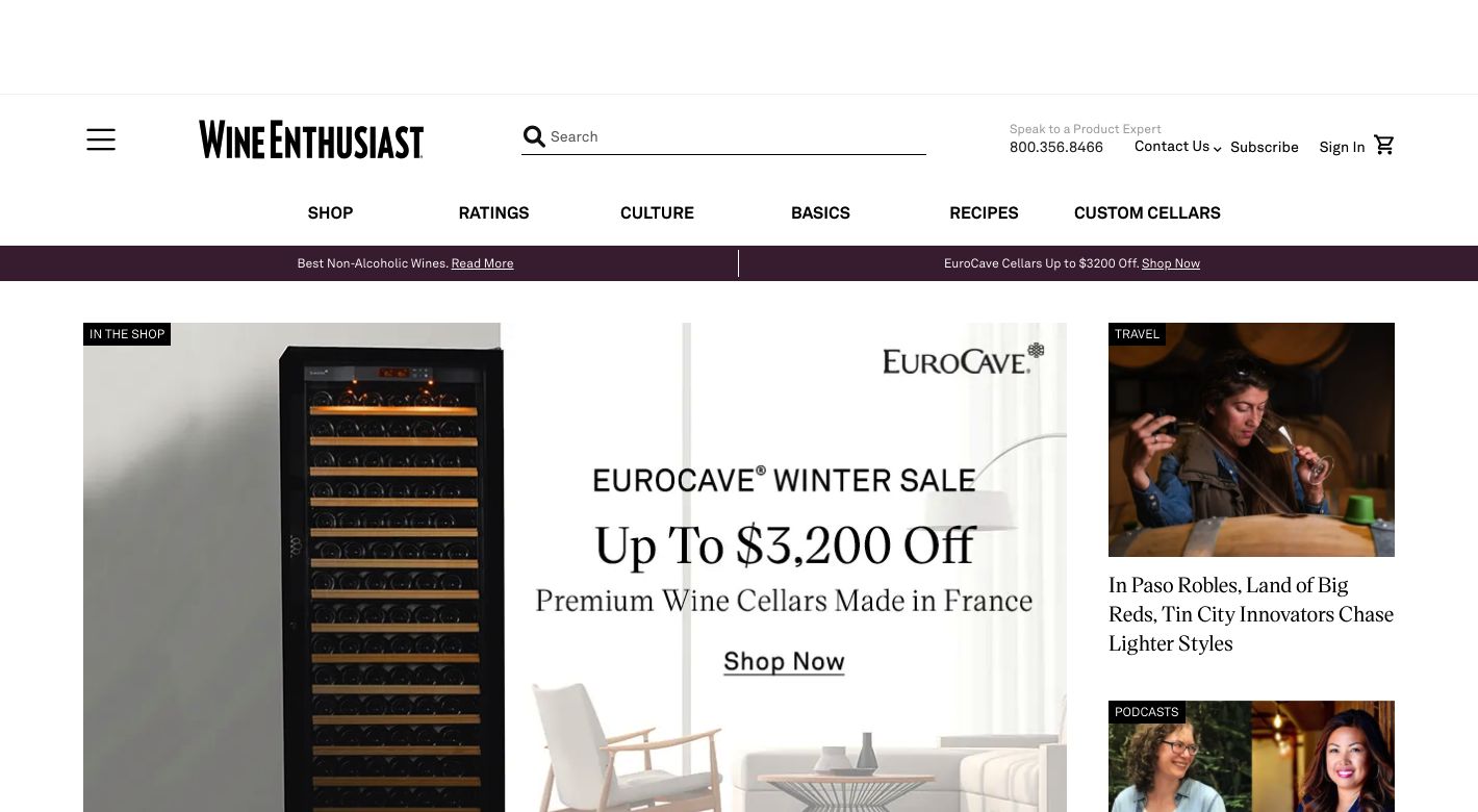 The Wine Enthusiast Website