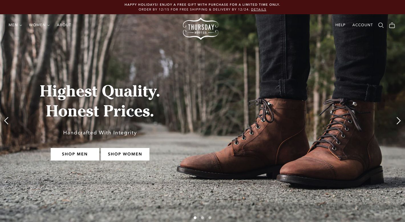 Thursday Boot Company Website