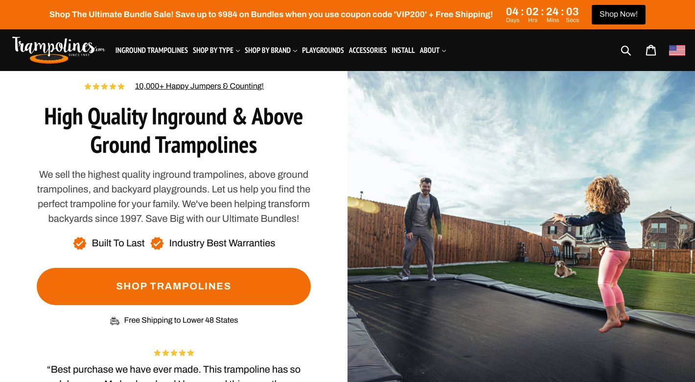 Trampolines.com Website