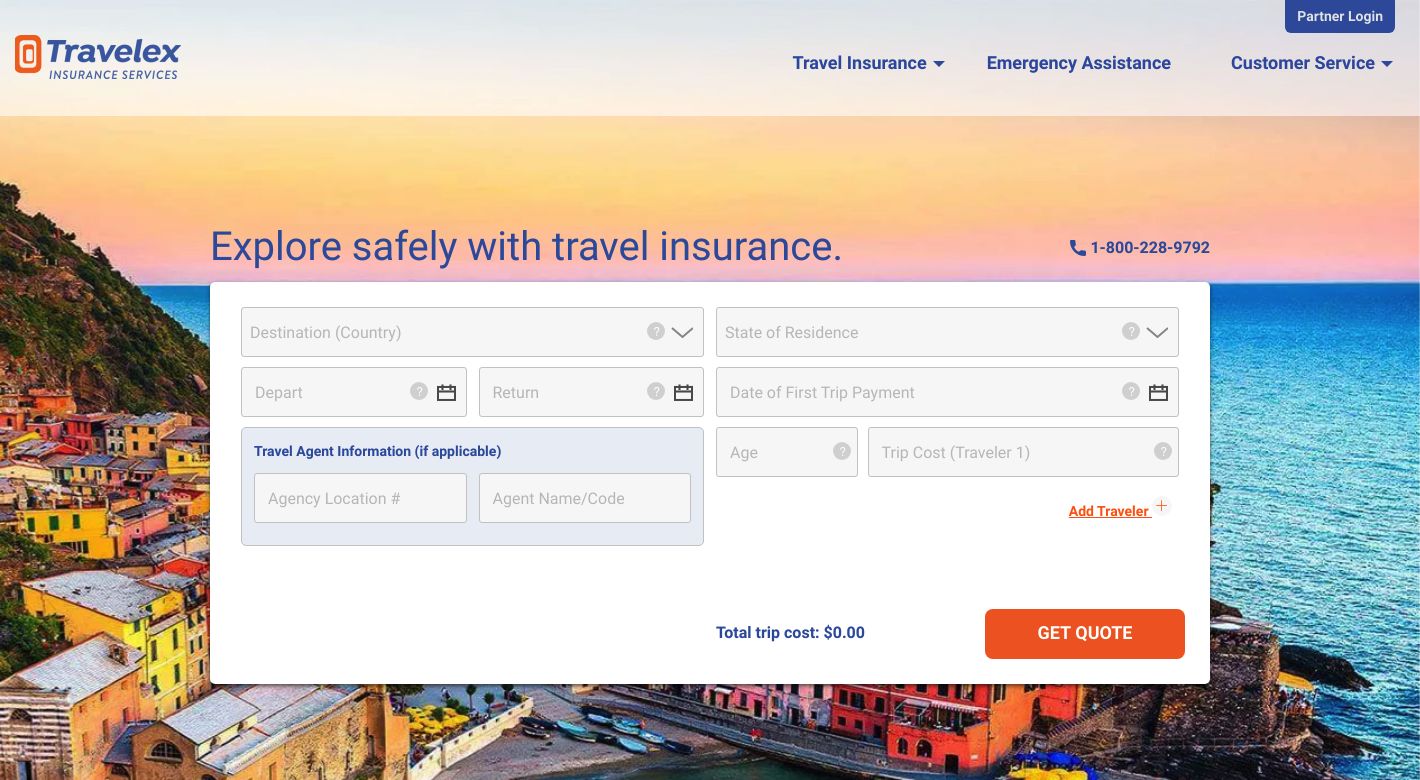 Travelex Insurance Website
