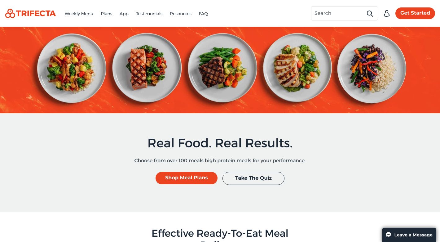 Trifecta Meal Delivery Website