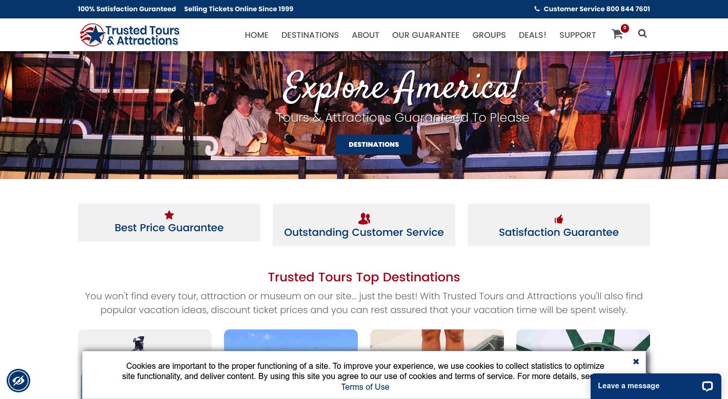 Trusted Tours and Attractions Website