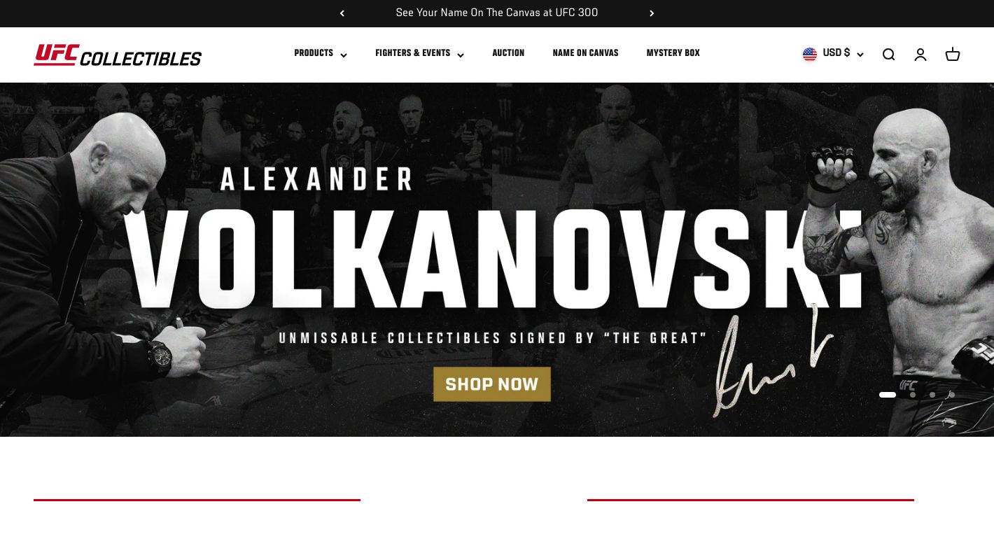 UFC Collectibles Website