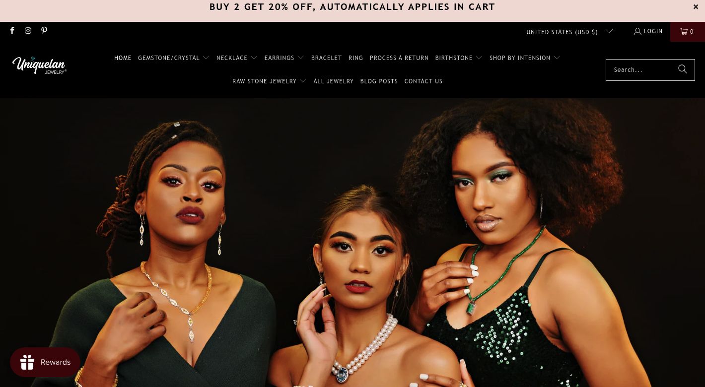 Uniquelan Jewelry Website