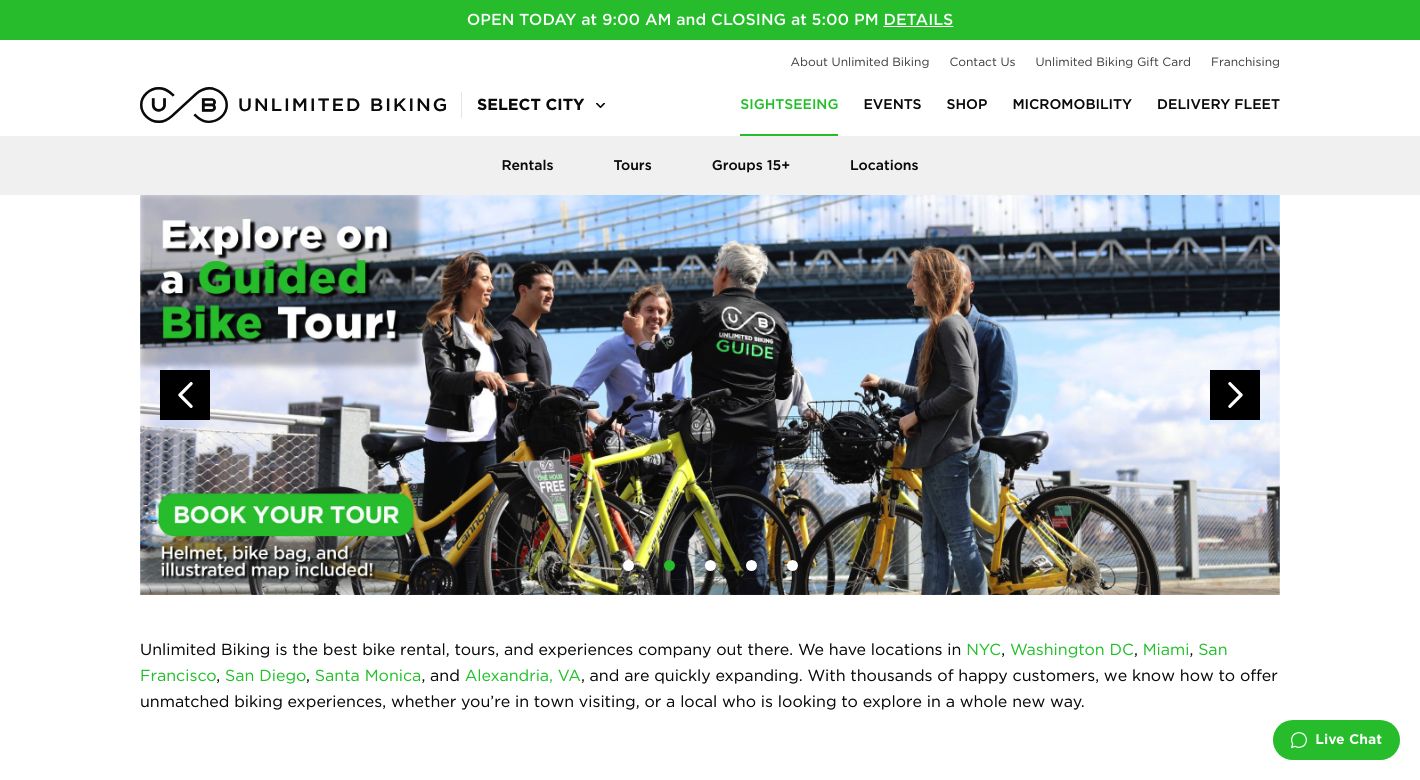 Unlimited Biking Website