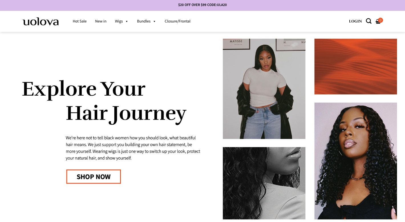 UOLOVA HAIR Website