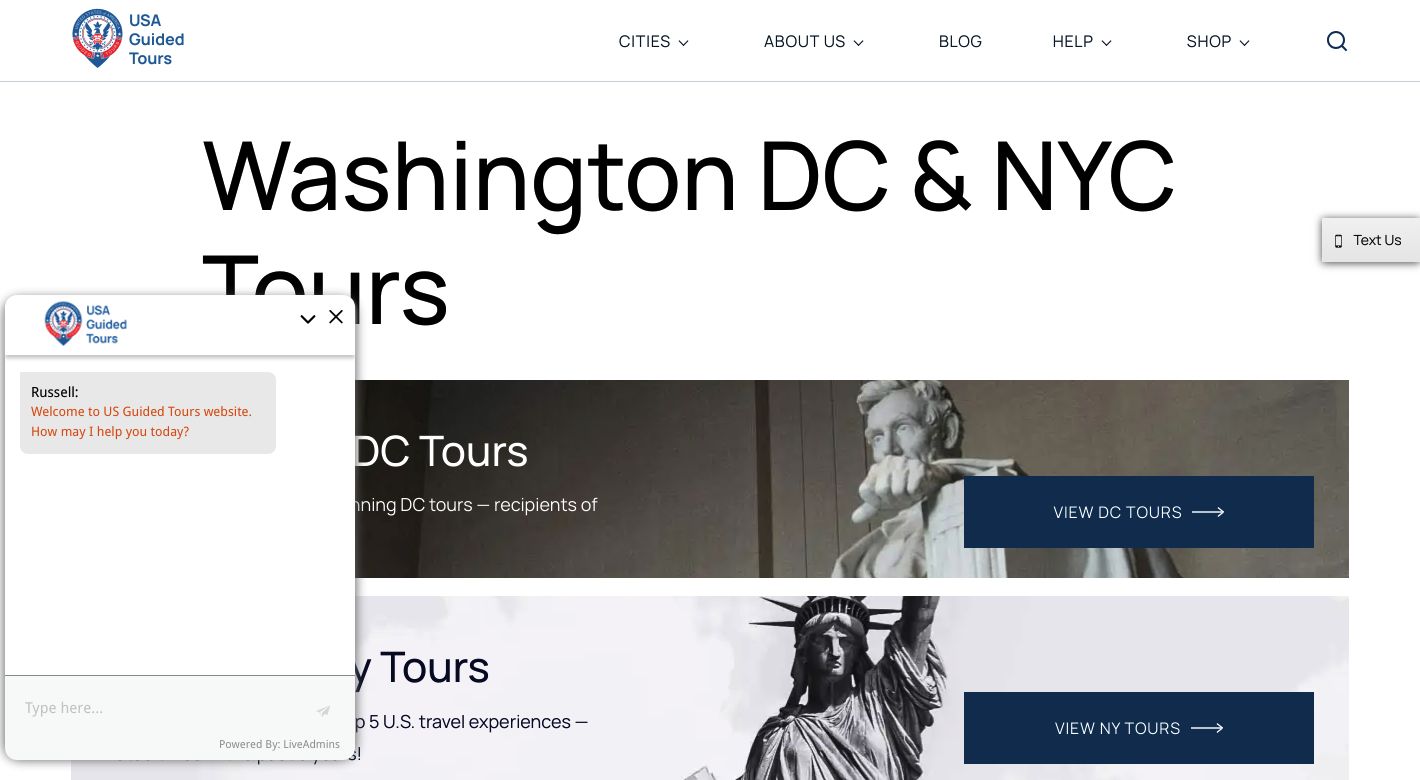 USA Guided Tours Website