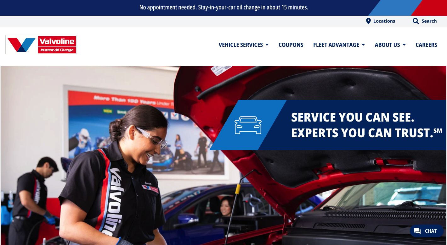 Valvoline Instant Oil Change Website