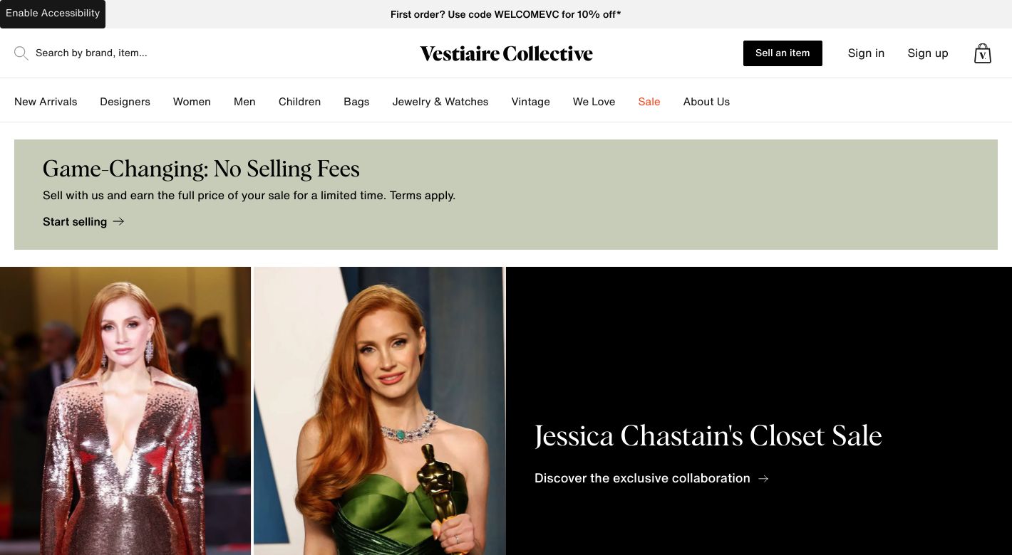 Vestiaire Collective Website