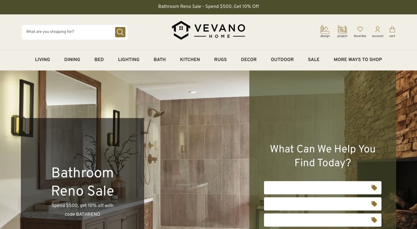 Vevano Home Website