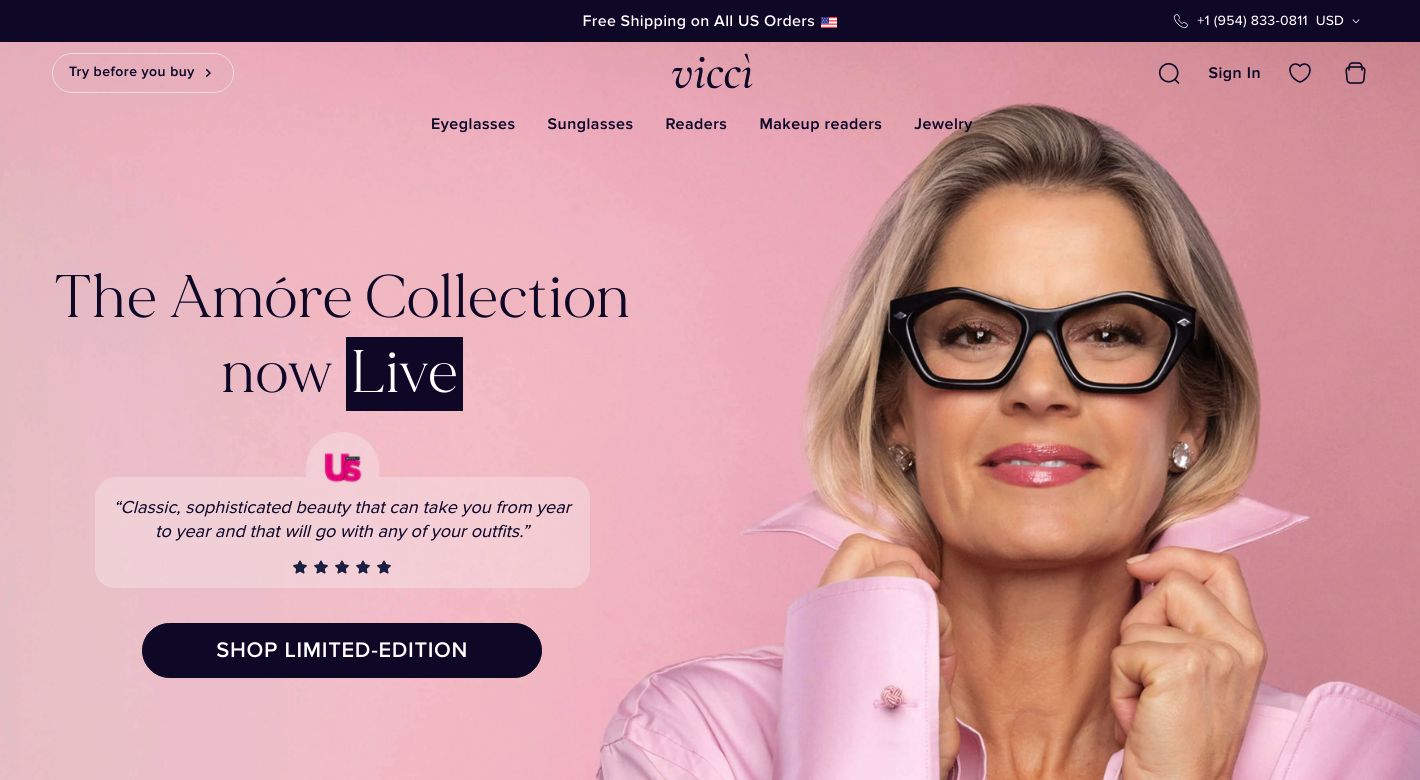 Vicci Eyewear Website