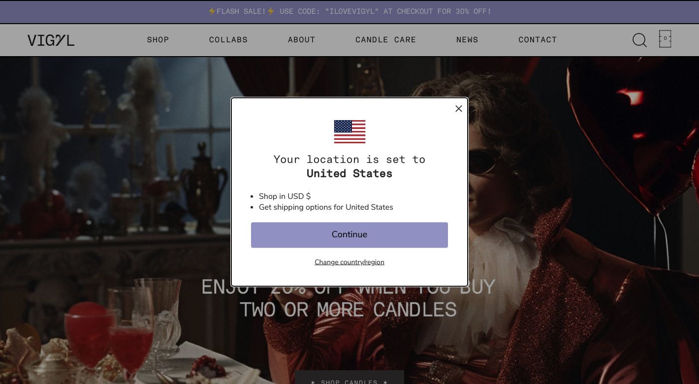 VIGYL Candles Website