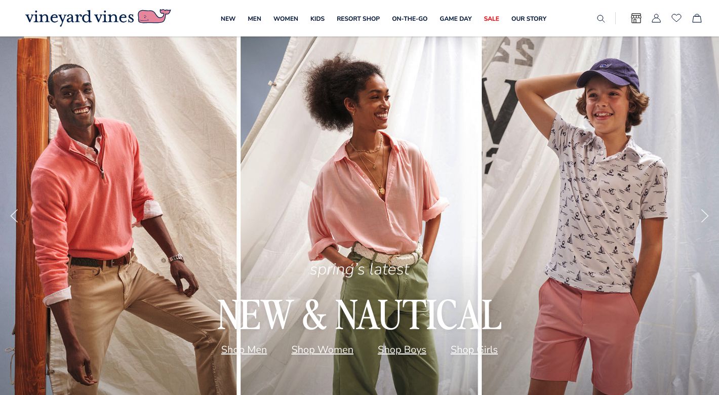 vineyard vines Website