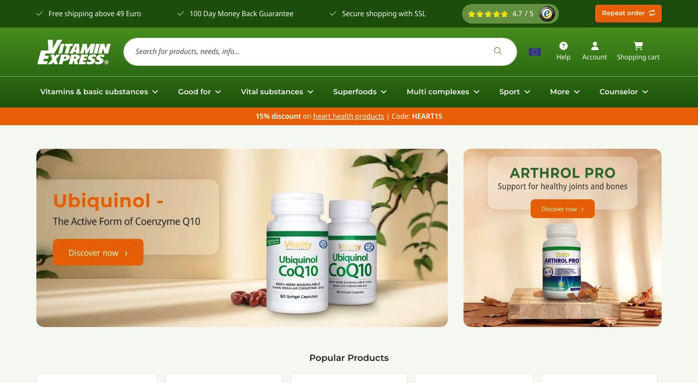 VitaminExpress Website