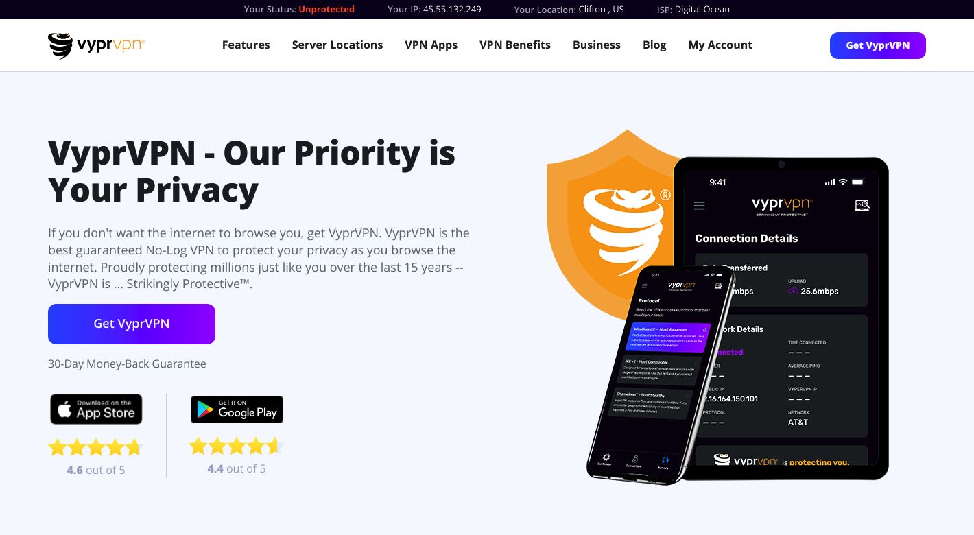 VyprVPN Website