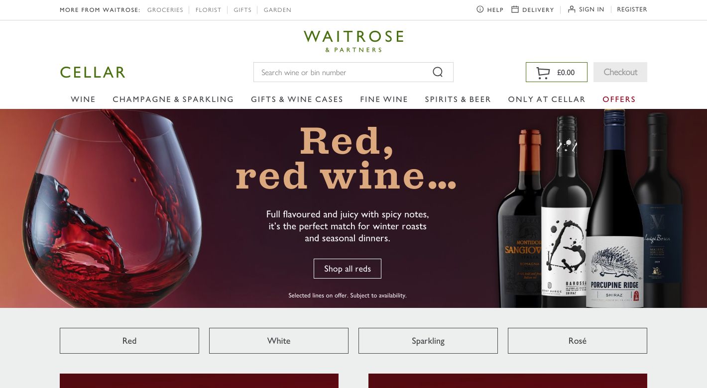 Waitrose Cellar Website