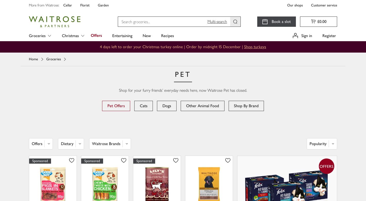 Waitrose Pet Website