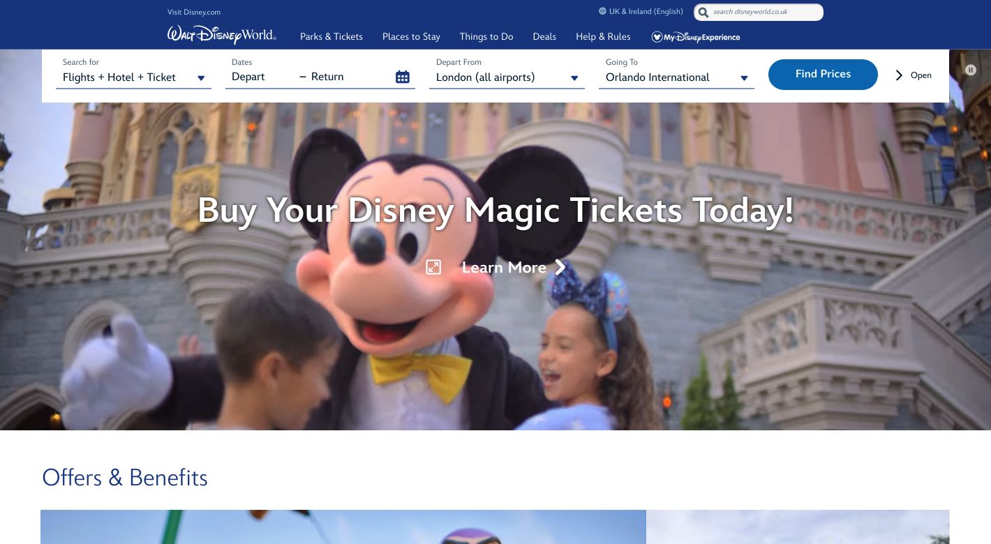 Walt Disney World Website