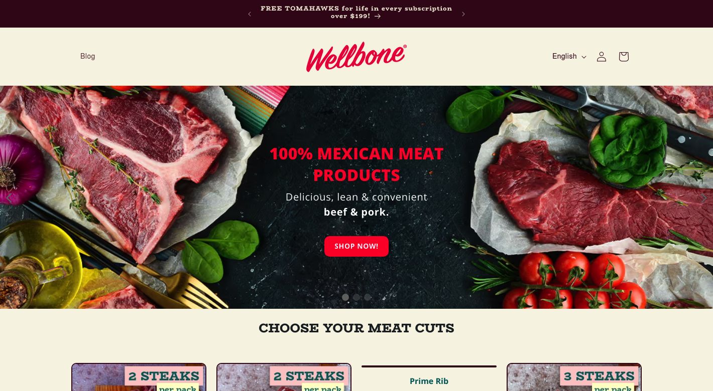 Wellbone Meat Co Website