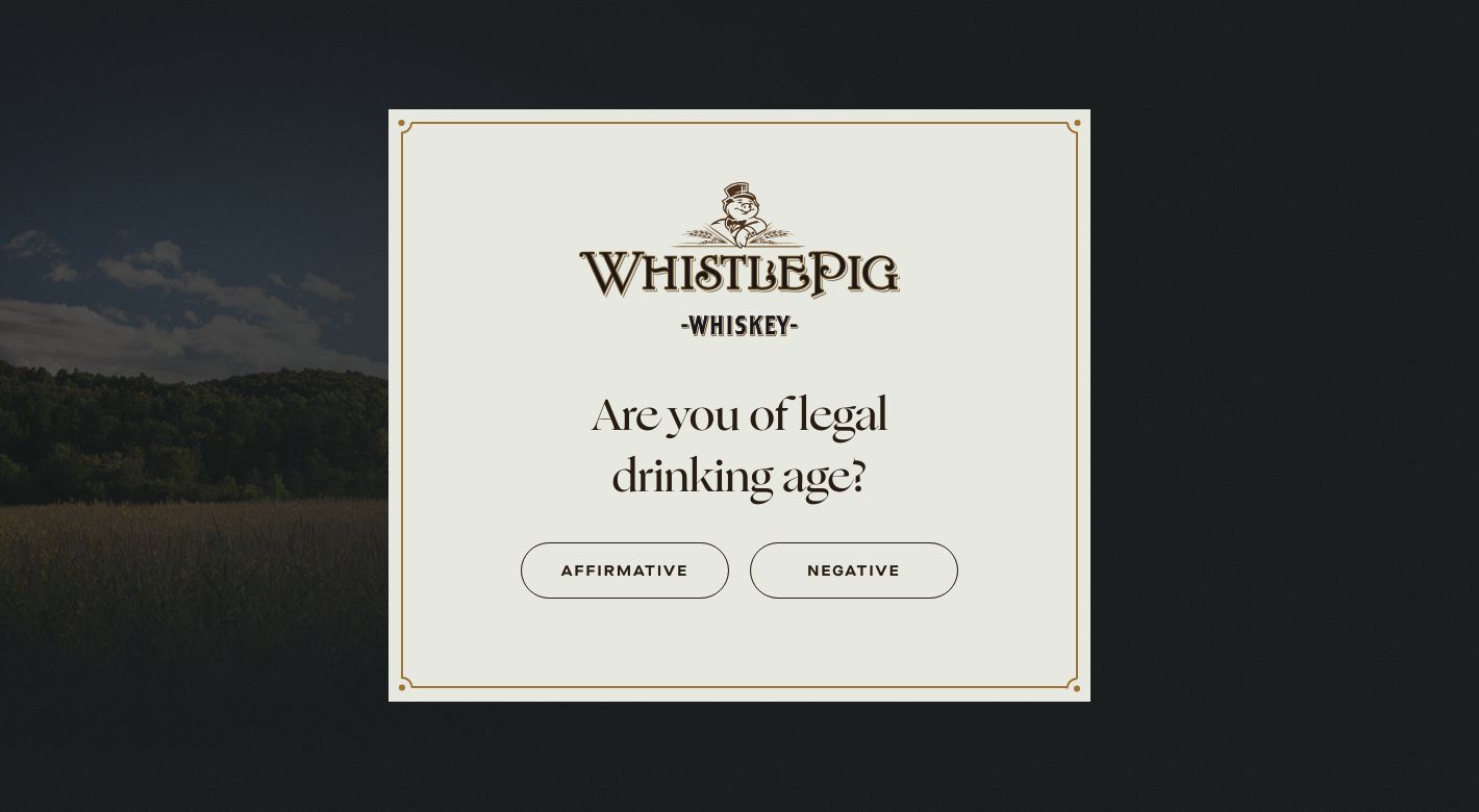 WhistlePig Whiskey Website