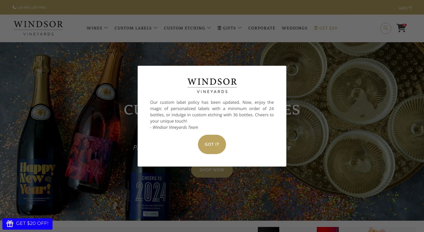 Windsor Vineyards Website