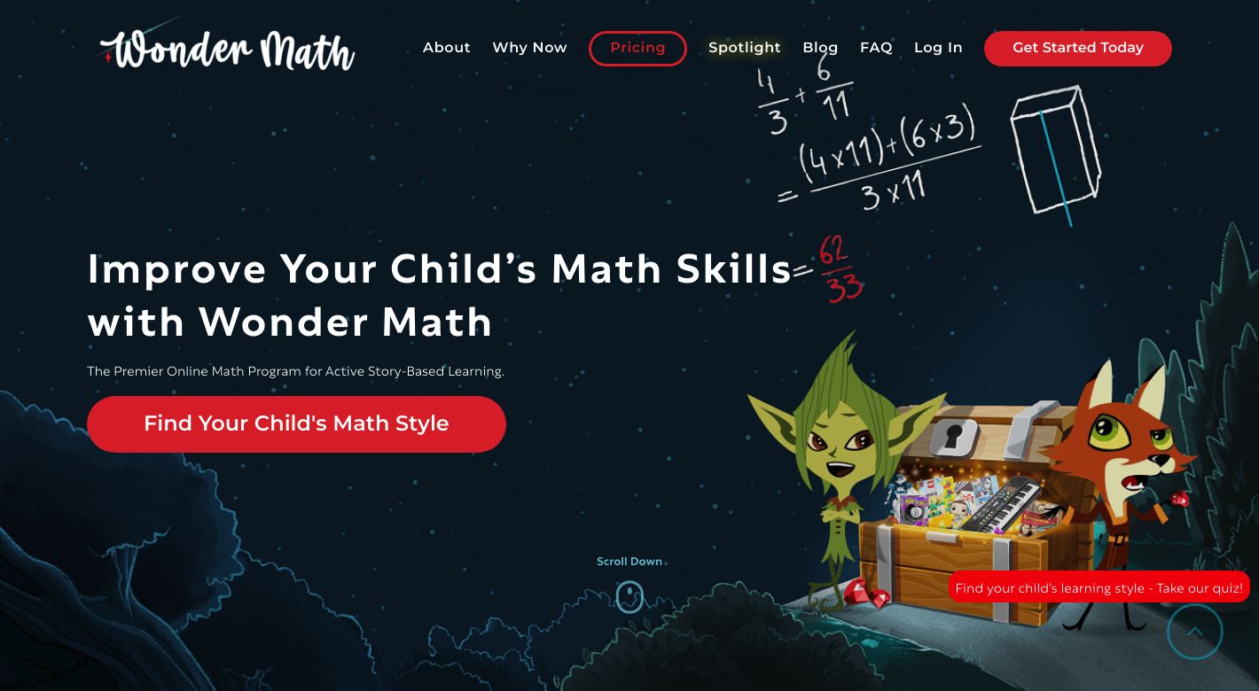 Wonder Math Website