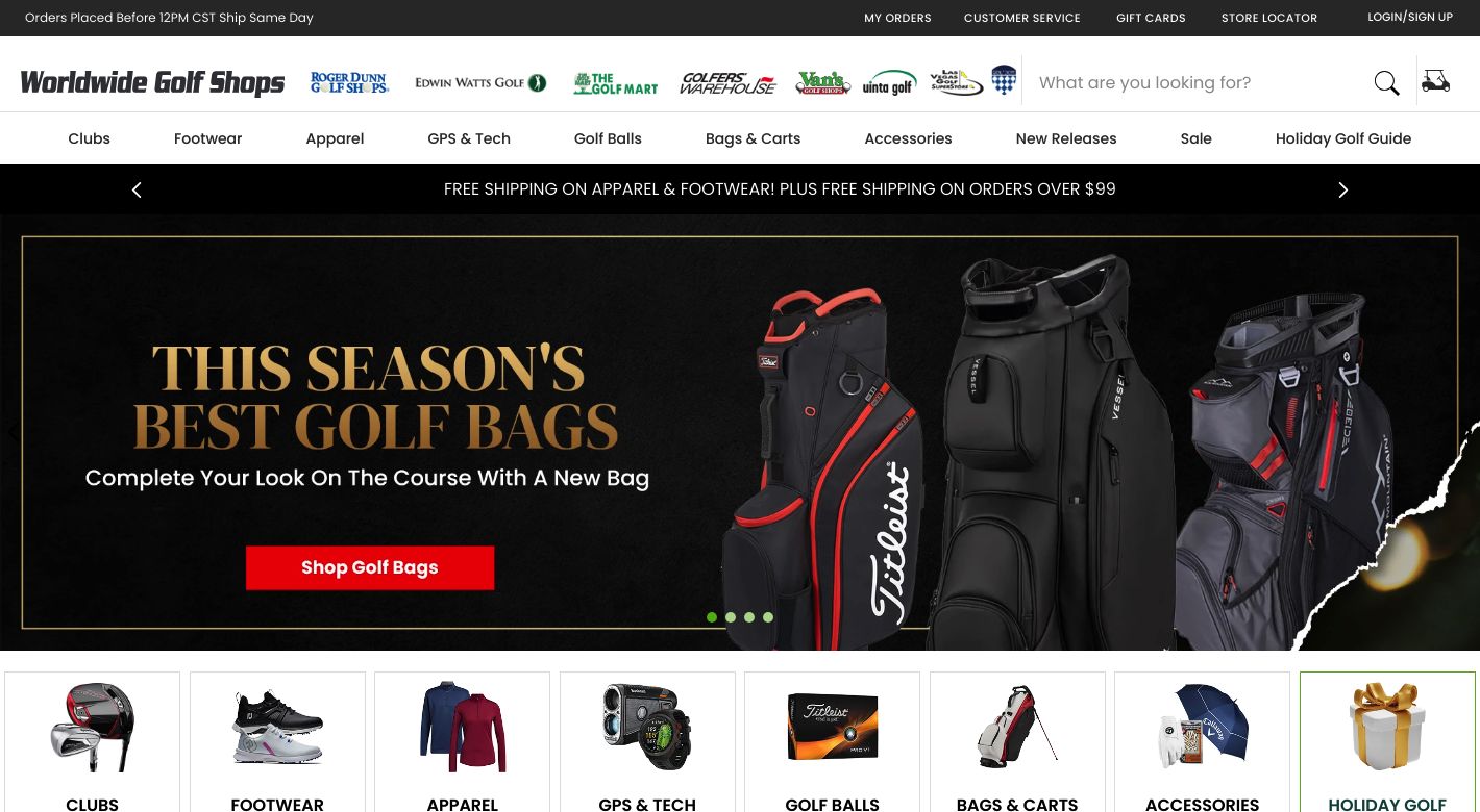 Worldwide Golf Shops Website