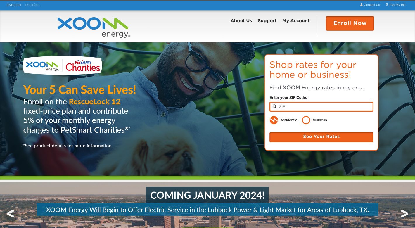 XOOM Energy Website