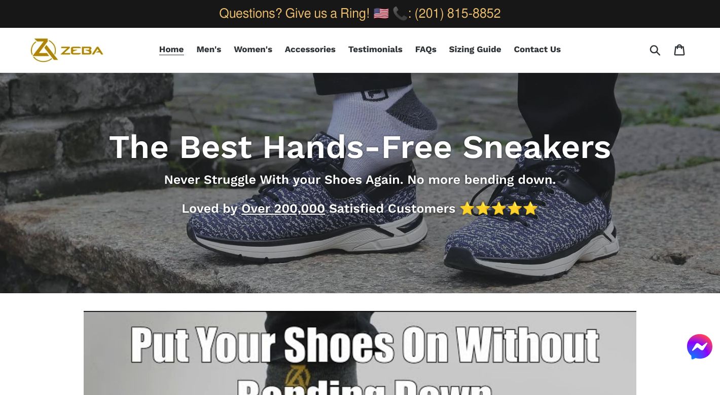 Zeba Shoes Website