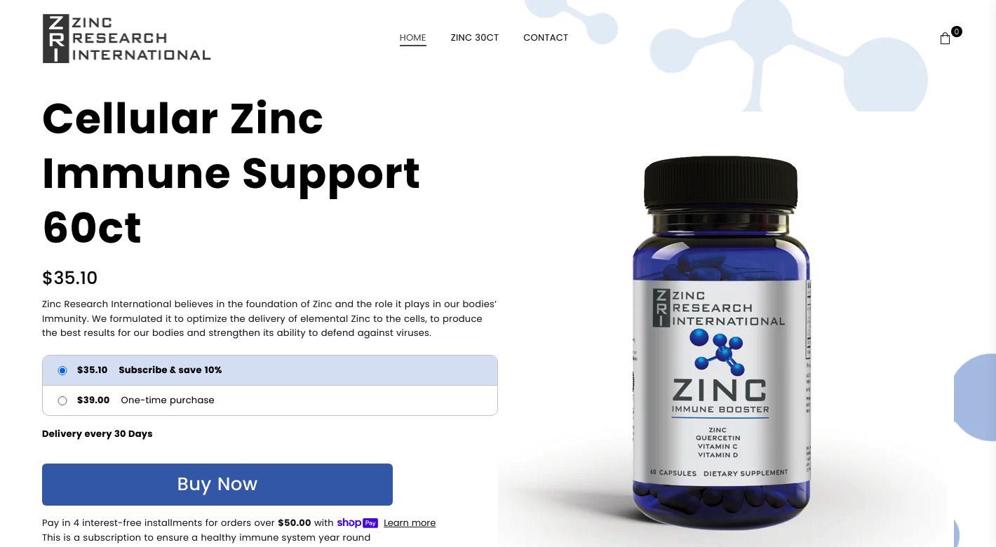 Zinc Research International Website