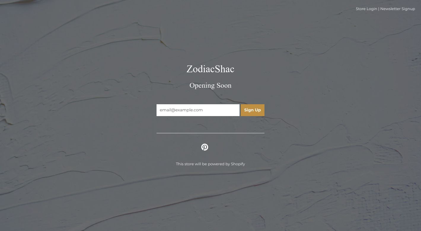 Zodiac Shac Website